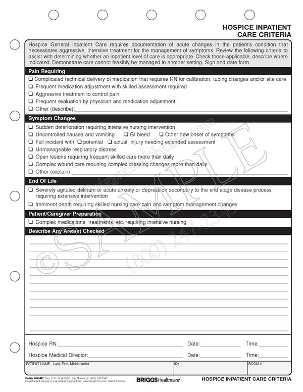 Hospice Level of Care Criteria Form